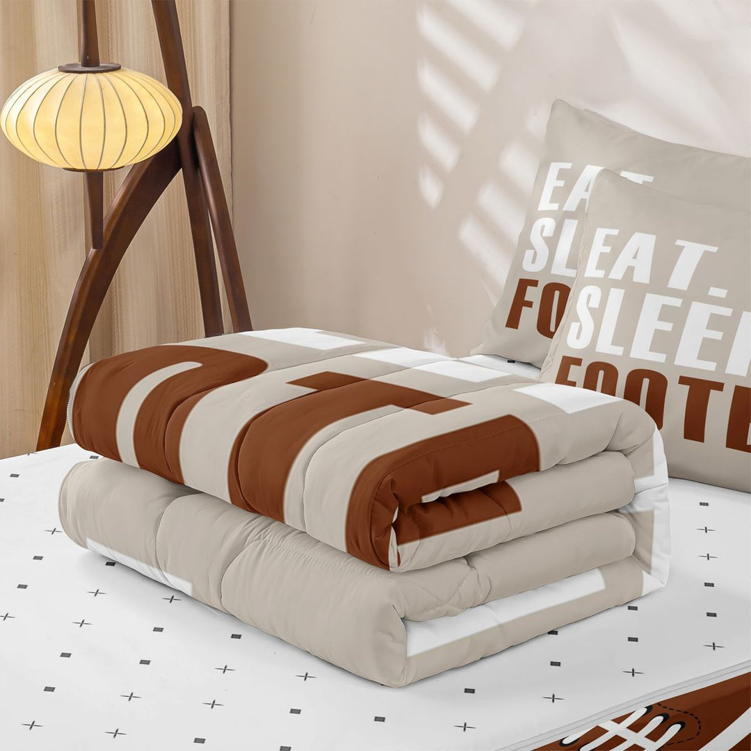 meiyoeat American Rugby Games Zipper Full Size Comforter Sets with Fitted Sheet and 2 Pillowcases For Boys,Kids Football Games Zipper Bedding Set,Reversible,4 Pieces