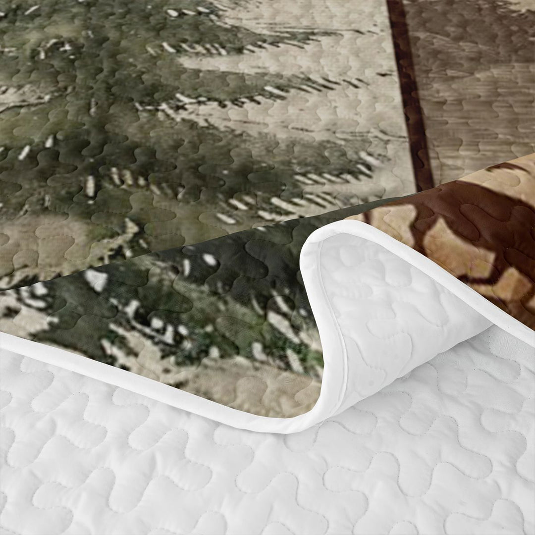 meiyoeat Rustic Farmhouse Cabin Quilt King For Boys,Jungle Wildlife Deer Bear King Coverlet Set For Kids,3-Piece