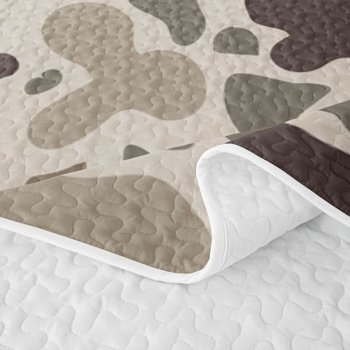 meiyoeat Brown Camo Quilt King For Boys,Kids Personalized Camouflage Pattern King Coverlet Set,3 Pieces