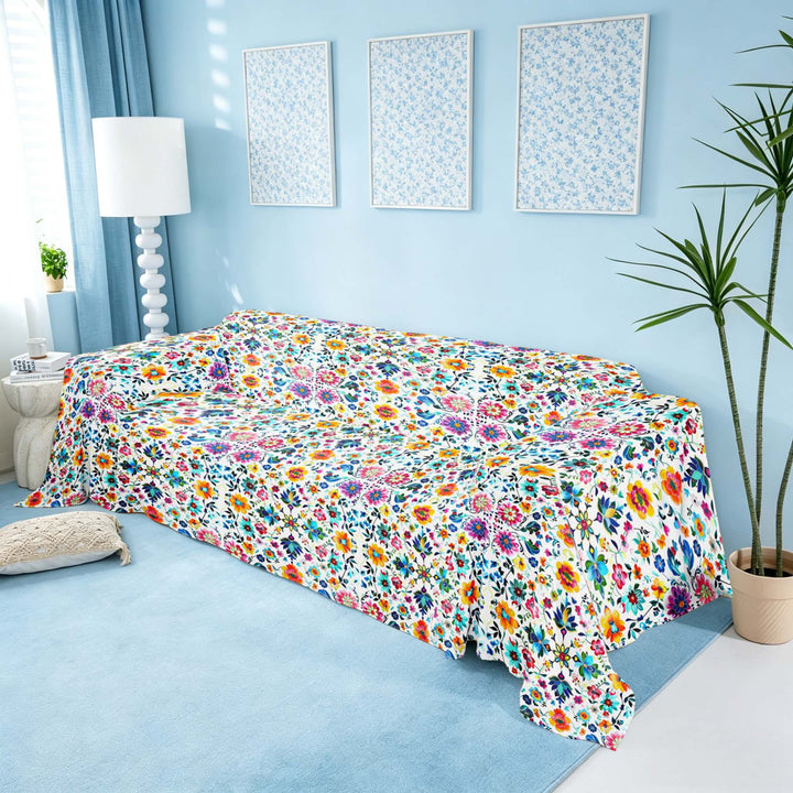 meiyoeat Vintage Blossoms Sofa Cover Slipcover 71x91 for Girls, Multicolor Flower Floral Chair Loveseat Couch Cover