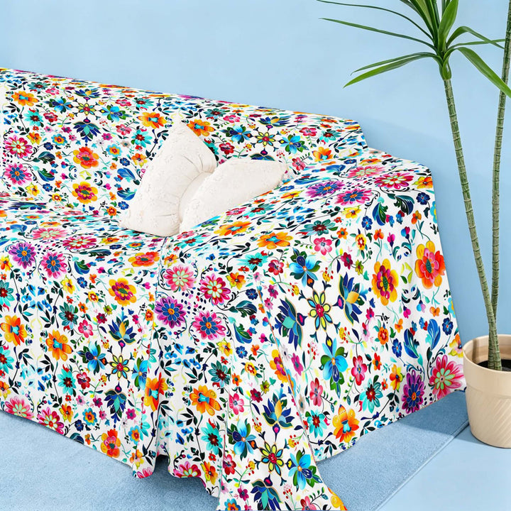 meiyoeat Vintage Blossoms Sofa Cover Slipcover 71x91 for Girls, Multicolor Flower Floral Chair Loveseat Couch Cover