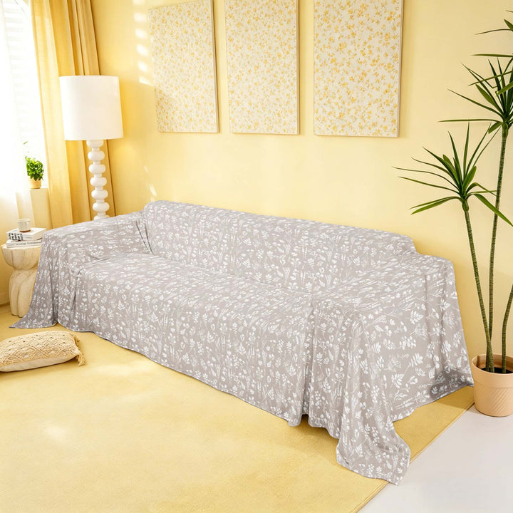 meiyoeat Chic Floral Sofa Cover Slipcover 71x91 for Girls, Gray White Chair Loveseat Couch Cover