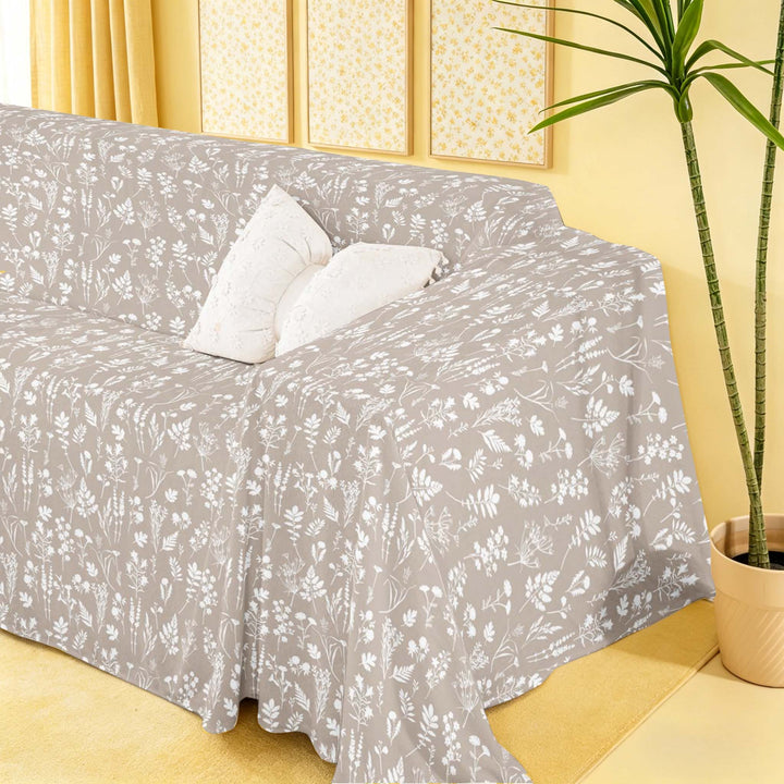 meiyoeat Chic Floral Sofa Cover Slipcover 71x91 for Girls, Gray White Chair Loveseat Couch Cover