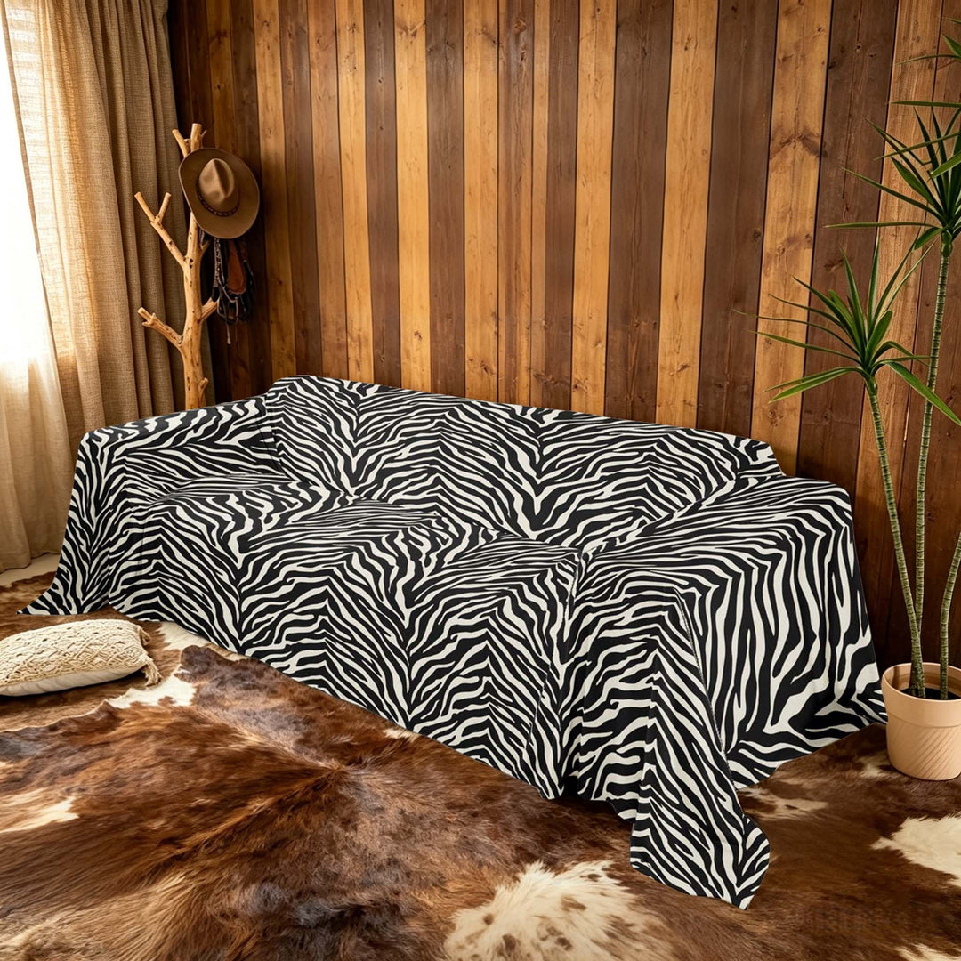 meiyoeat Zebra Print Sofa Cover Slipcover 71x91, Black and White Chair Loveseat Couch Cover