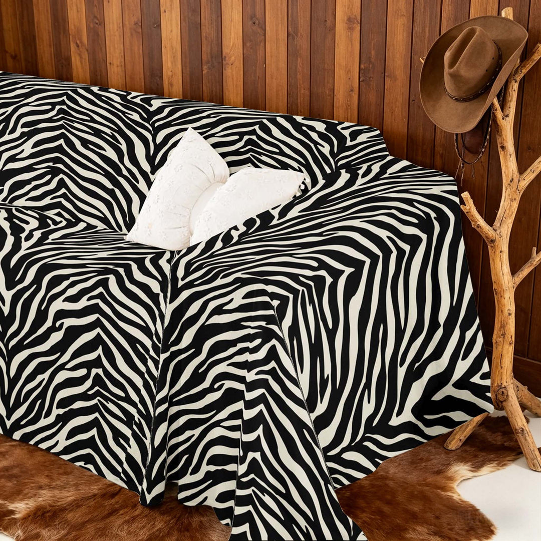 meiyoeat Zebra Print Sofa Cover Slipcover 71x91, Black and White Chair Loveseat Couch Cover