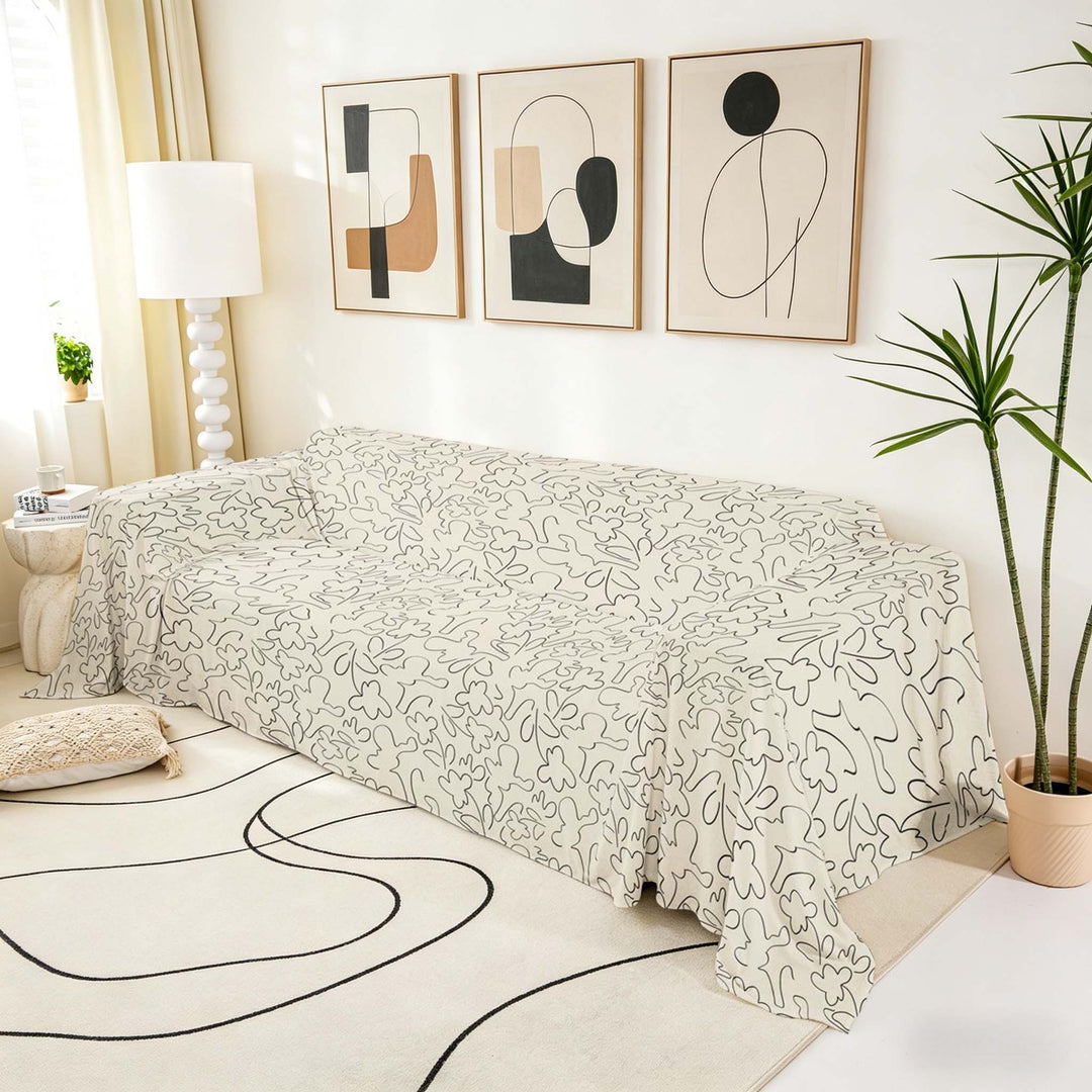 meiyoeat Minimalism Sofa Cover Slipcover 71x91, Abstract Lines Chair Loveseat Couch Cover