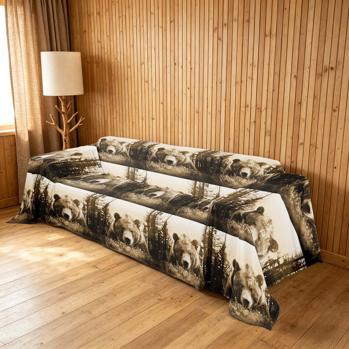 meiyoeat Safari Bear Sofa Cover Slipcover 71x91, Jungle Animal Chair Loveseat Couch Cover