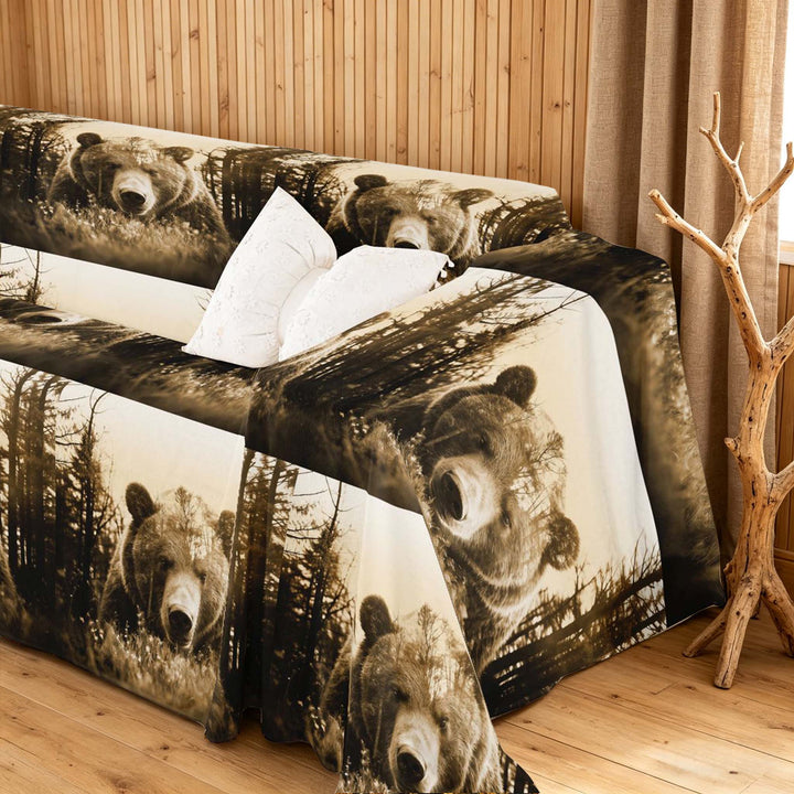 meiyoeat Safari Bear Sofa Cover Slipcover 71x91, Jungle Animal Chair Loveseat Couch Cover