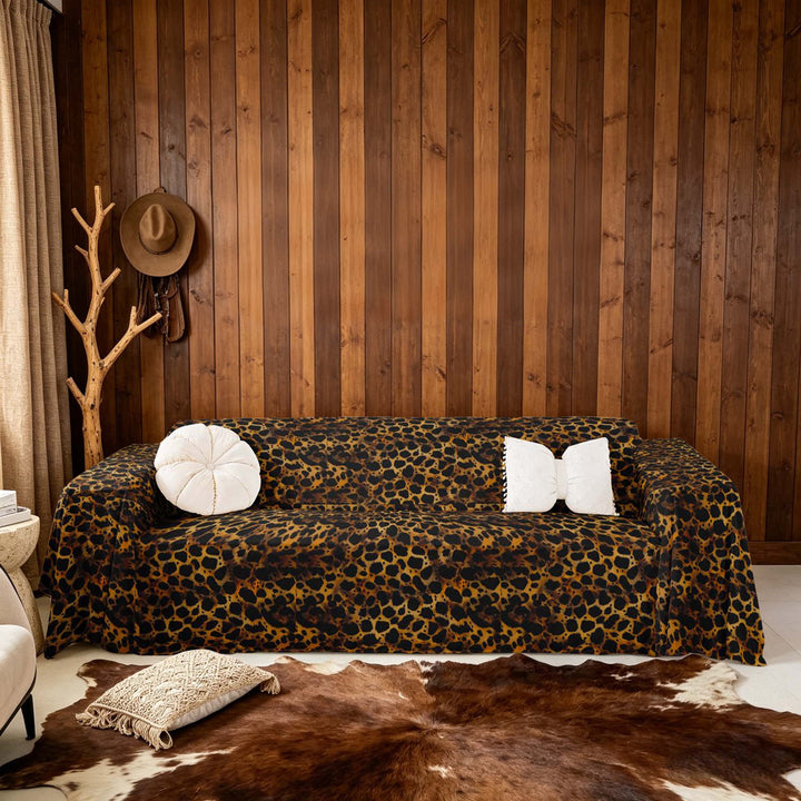 meiyoeat Brown Cheetah Print Sofa Cover Slipcover 71x91, Animal Theme Chair Loveseat Couch Cover