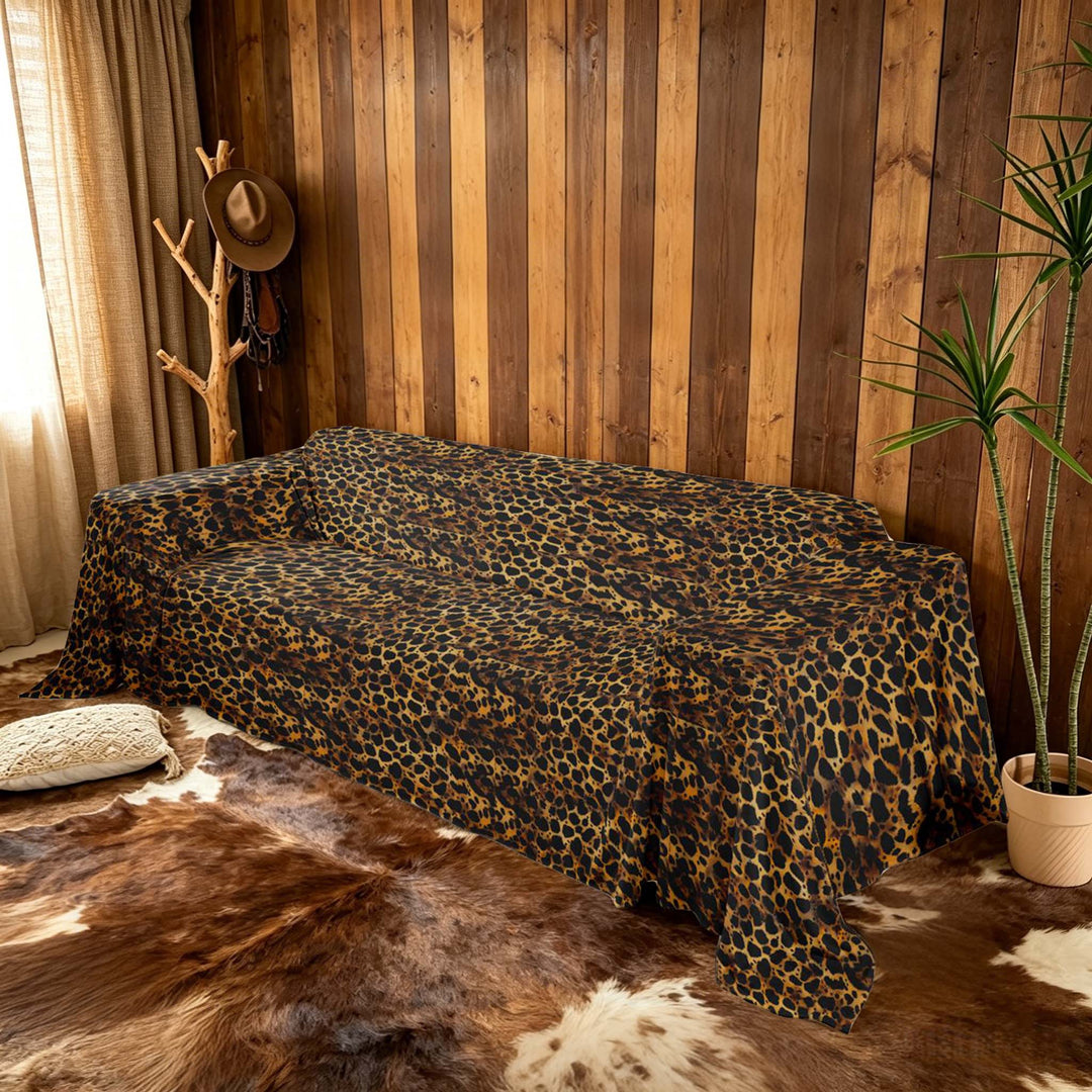 meiyoeat Brown Cheetah Print Sofa Cover Slipcover 71x91, Animal Theme Chair Loveseat Couch Cover
