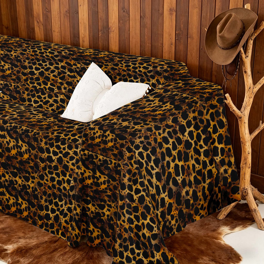 meiyoeat Brown Cheetah Print Sofa Cover Slipcover 71x91, Animal Theme Chair Loveseat Couch Cover
