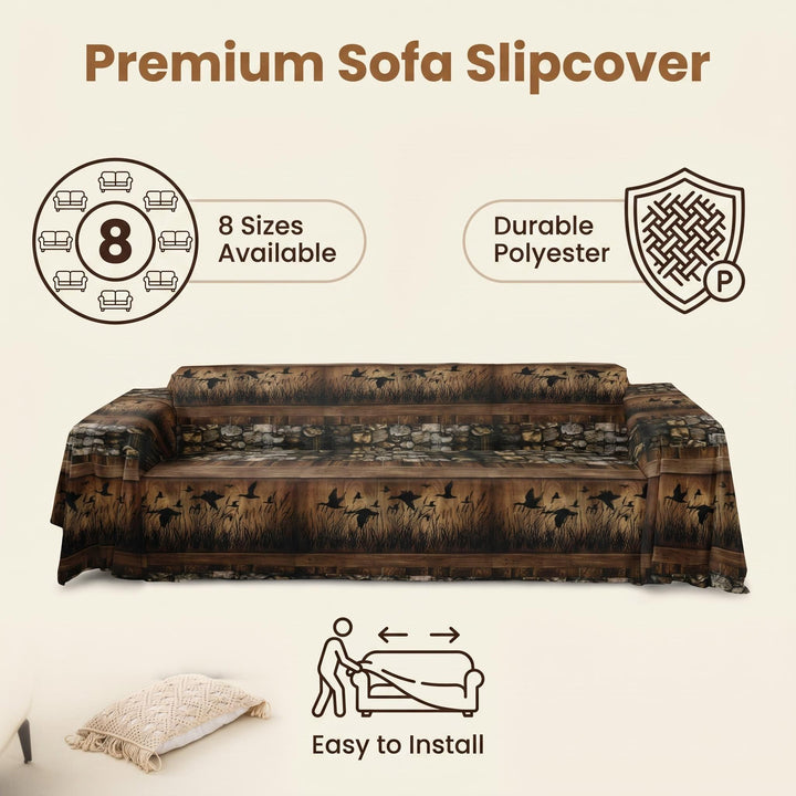 meiyoeat Blue Camo Sofa Cover Slipcover 71x91, Vintage Camouflage Chair Loveseat Couch Cover