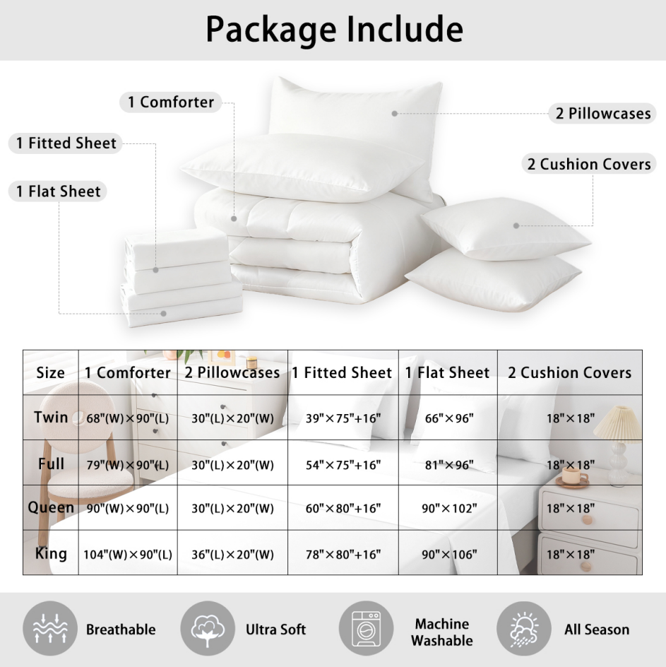 Manfei Deer Bear Camo 7pcs Full Bedding Set - Brown Vintage Hunting Animal Style