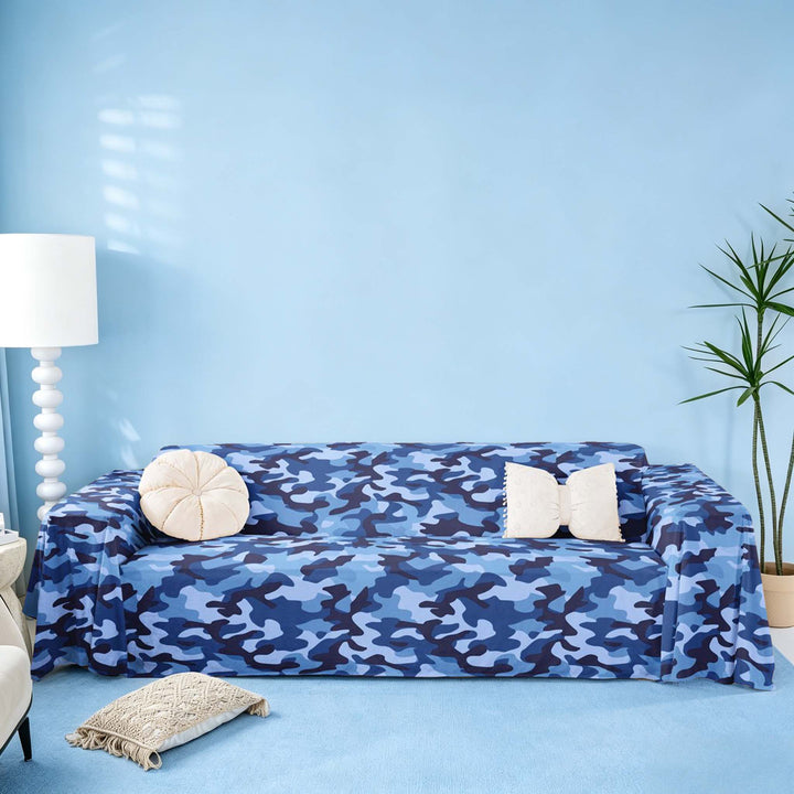 meiyoeat Blue Camo Sofa Cover Slipcover 71x91, Vintage Camouflage Chair Loveseat Couch Cover