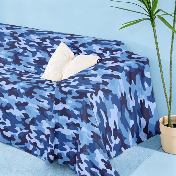 meiyoeat Blue Camo Sofa Cover Slipcover 71x91, Vintage Camouflage Chair Loveseat Couch Cover