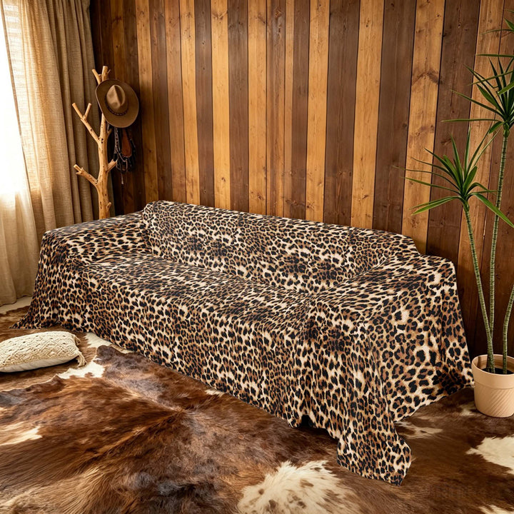 meiyoeat Brown Leopard Print Sofa Cover Slipcover 71x91, Animal Pattern Chair Loveseat Couch Cover