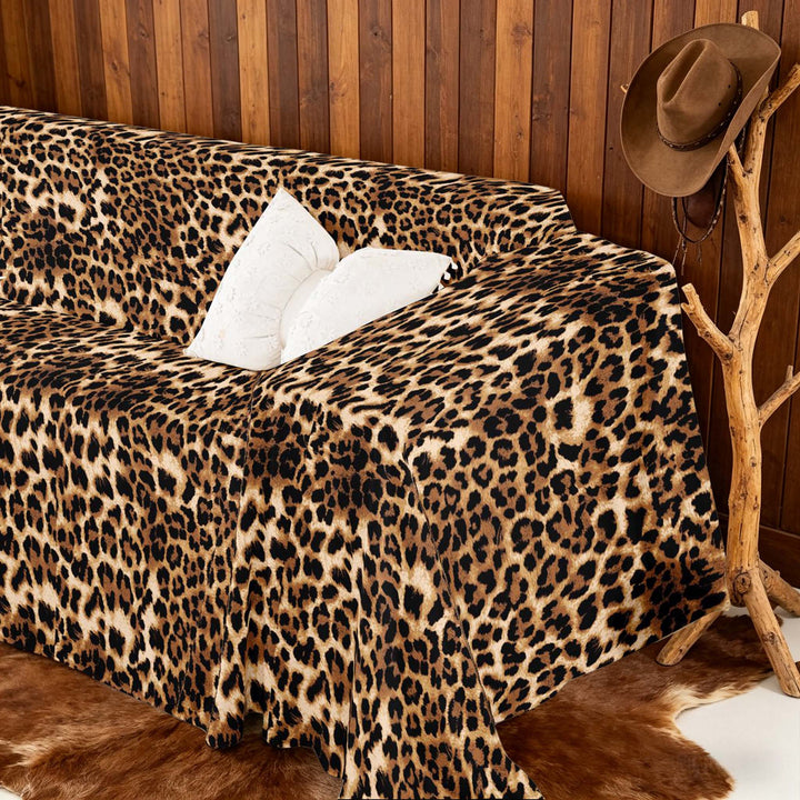 meiyoeat Brown Leopard Print Sofa Cover Slipcover 71x91, Animal Pattern Chair Loveseat Couch Cover