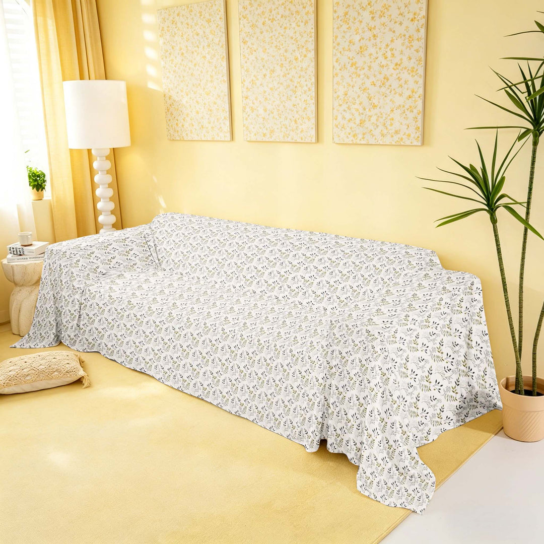 meiyoeat Cute Floral Sofa Cover Slipcover 71x91 for Girls, French Style Flower Chair Loveseat Couch Cover