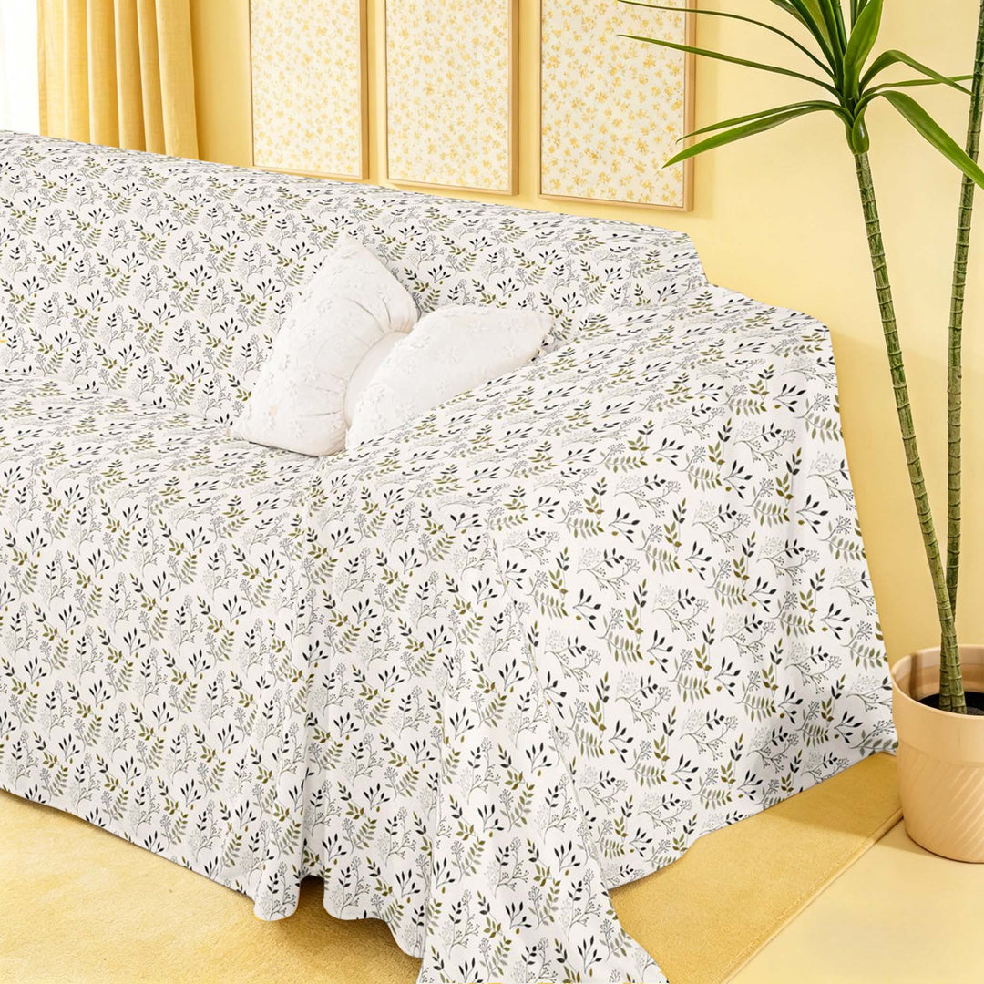 meiyoeat Cute Floral Sofa Cover Slipcover 71x91 for Girls, French Style Flower Chair Loveseat Couch Cover
