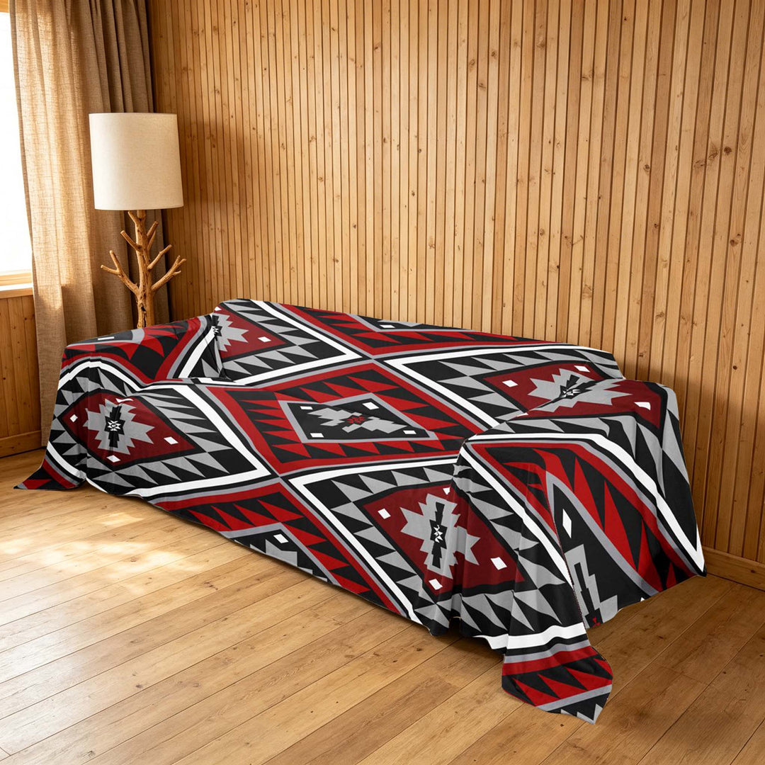 meiyoeat Vintage Aztec Sofa Cover Slipcover 71x91, Red Gray Chair Loveseat Couch Cover