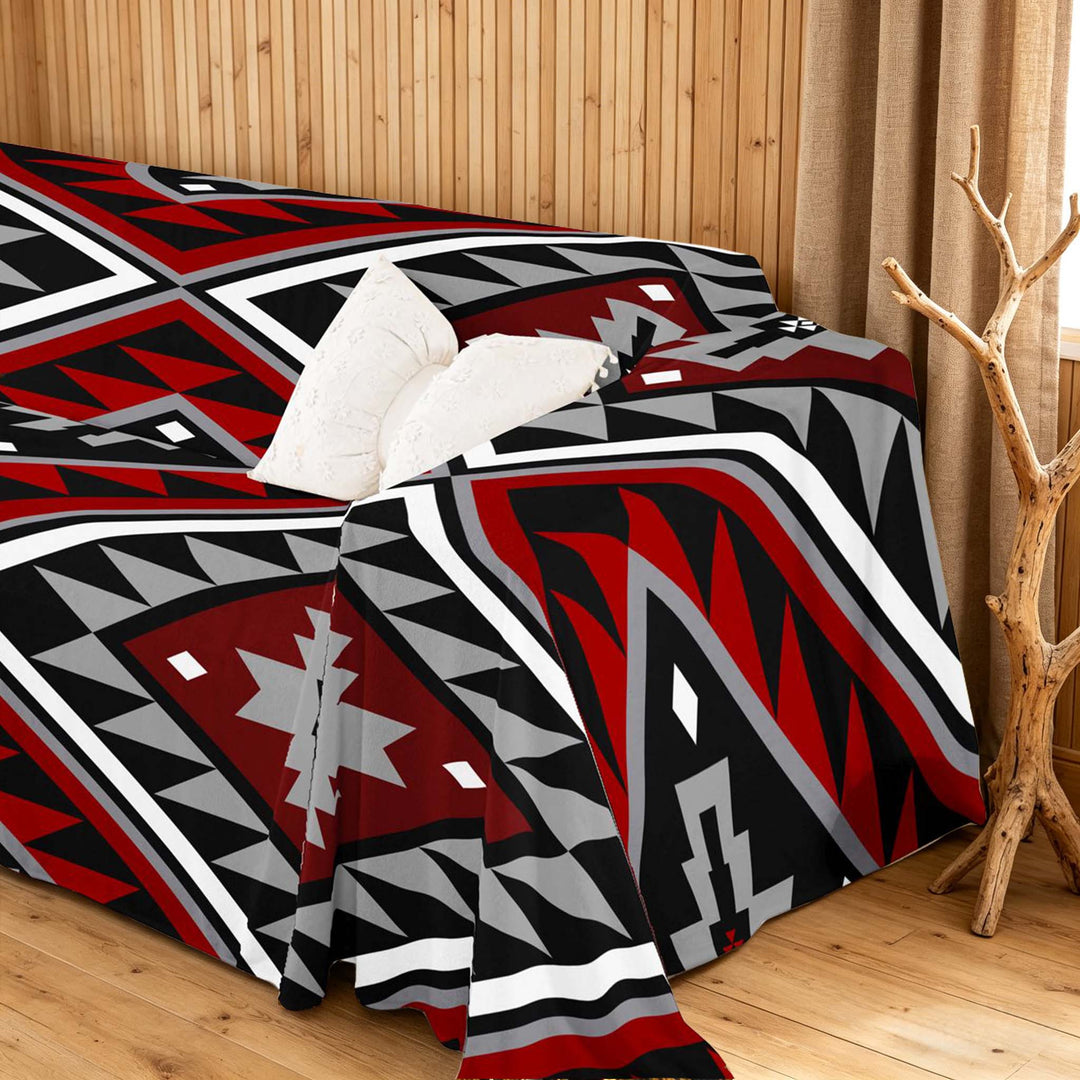 meiyoeat Vintage Aztec Sofa Cover Slipcover 71x91, Red Gray Chair Loveseat Couch Cover