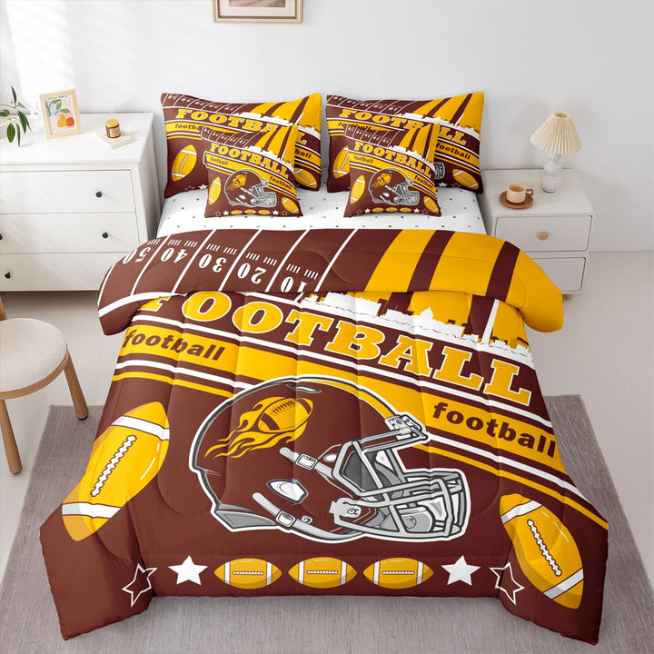 Eosebridal Football 7 Pieces Comforter Sets Full Size Washington Bedding Set for All Season Gifts for Football Fans Football City Bed in a Bag with Comforter,Sheets