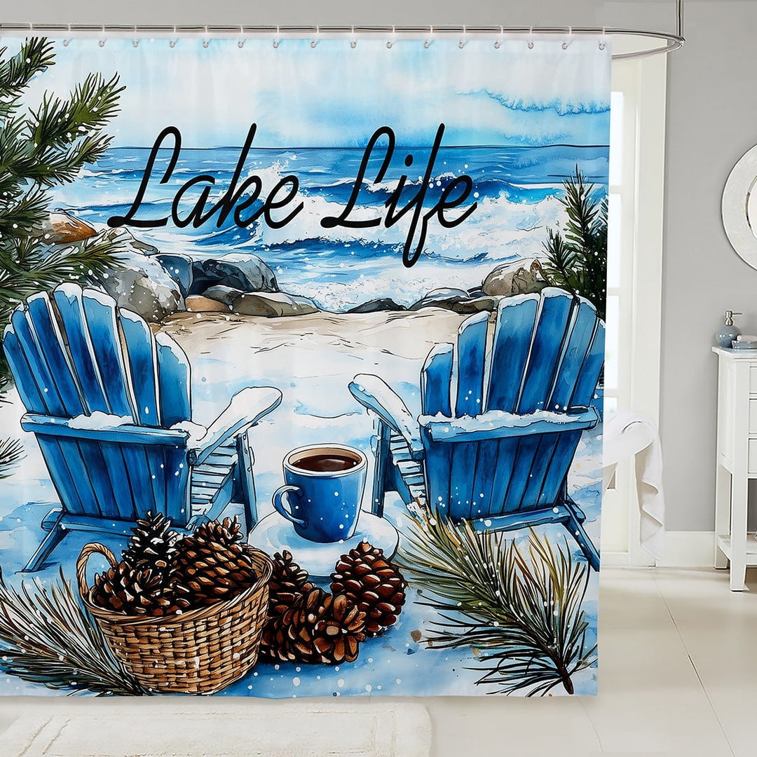 Erosebridal Blue Sea Shower Curtain 72x72,Lake Life Bath Curtain,Teenager Bathroom Decor