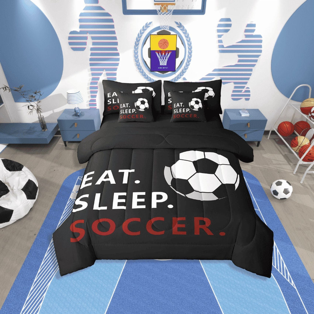 Erosebridal Rugby Print Bedding Sets Twin Size,Ball Gamer Comforter Sets With Sheets,Football Bedroom Decor,Reversible,Breathable,7Pcs