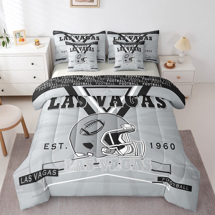 Erosebridal American Football Bedding 7PCS Twin Size Comforter Sets Football Bedding Sets Sports Fan Bed in a Bag,1 Comforter,1 Flat Sheet,1 Fitted Sheet,2 Pillowcases,2 Throw Pillow Covers