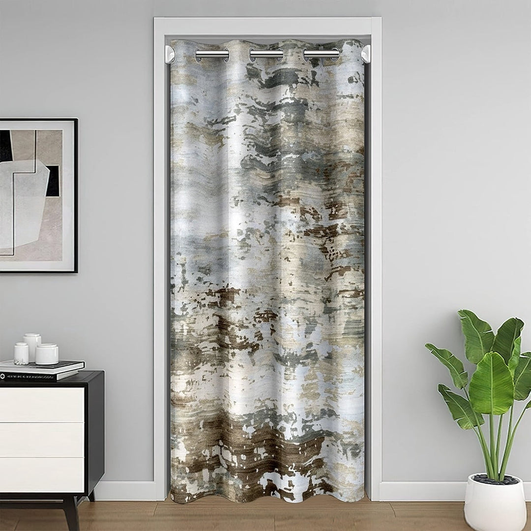 Watercolor Tie Dye Door Curtains for Doorways Privacy,Modern Abstract Blackout Curtain,Taupe Grey Ombre Door Drape,Contemporary Grunge Aesthetic Closet Curtain (Taupe Grey,42"W X 80"L)