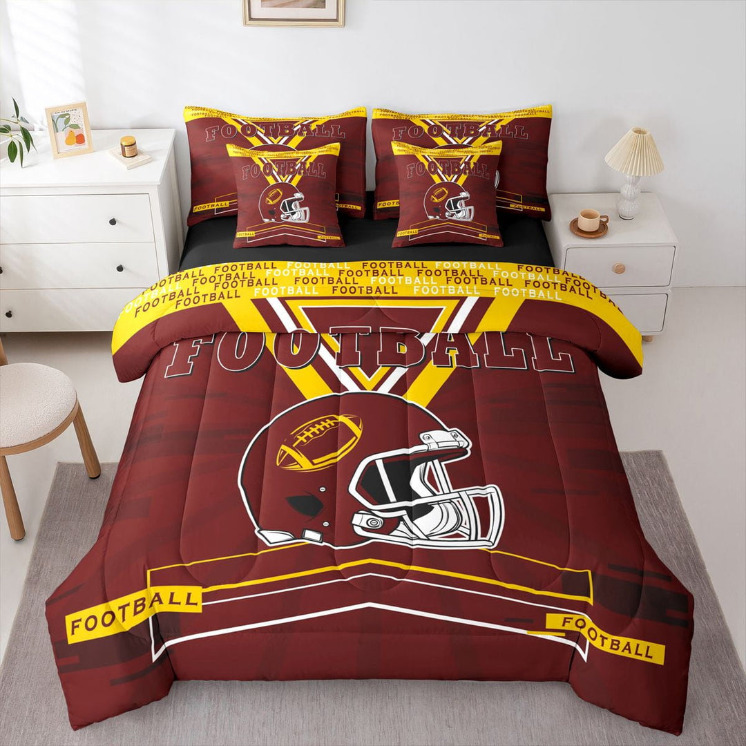 Erosebridal Comforters Twin Size Set with Sheets Football Bedding,7 Pieces Bed in a Bag Twin American Football Bedding Sets with Comforter, Sheets, Pillowcases