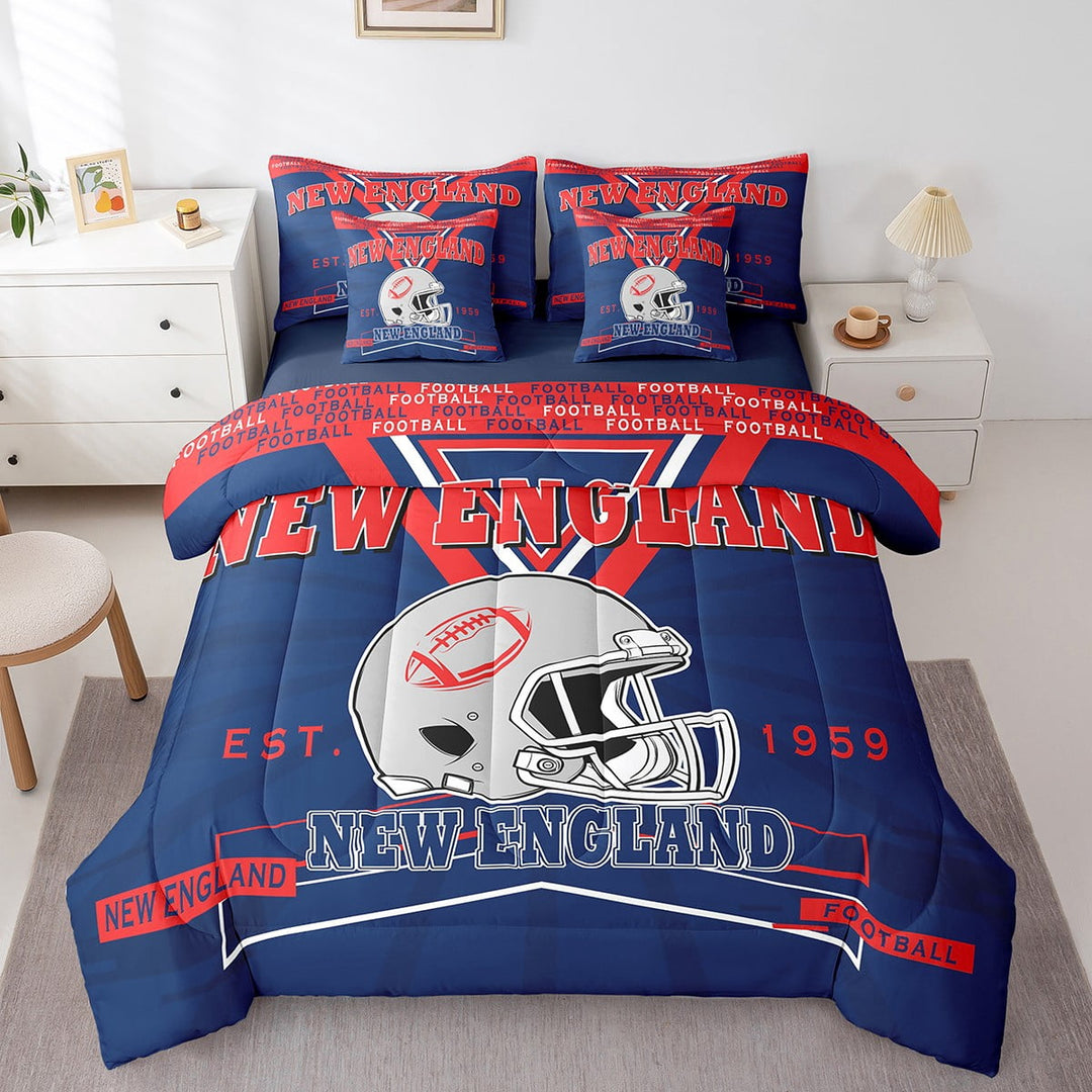 Erosebridal Comforters Twin Size Set with Sheets American Football Bedding,7 Pieces Bed in a Bag Twin Football Bedding Sets with Comforter, Sheets, Pillowcases
