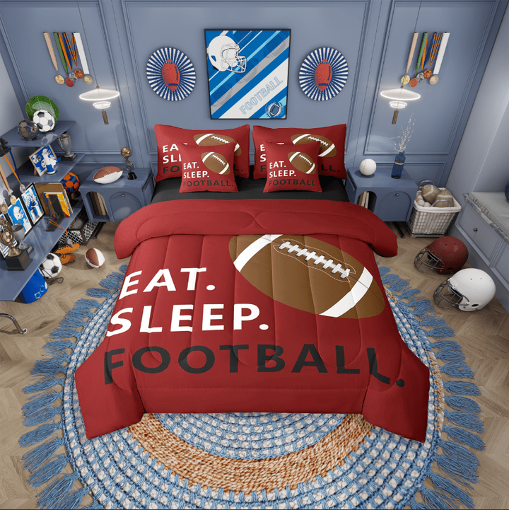 Erosebridal Football Bedding Sets Twin Size,Ball Gaming Comforter Sets With Sheets,Sport Theme Decor,Reversible,Breathable,7Pcs