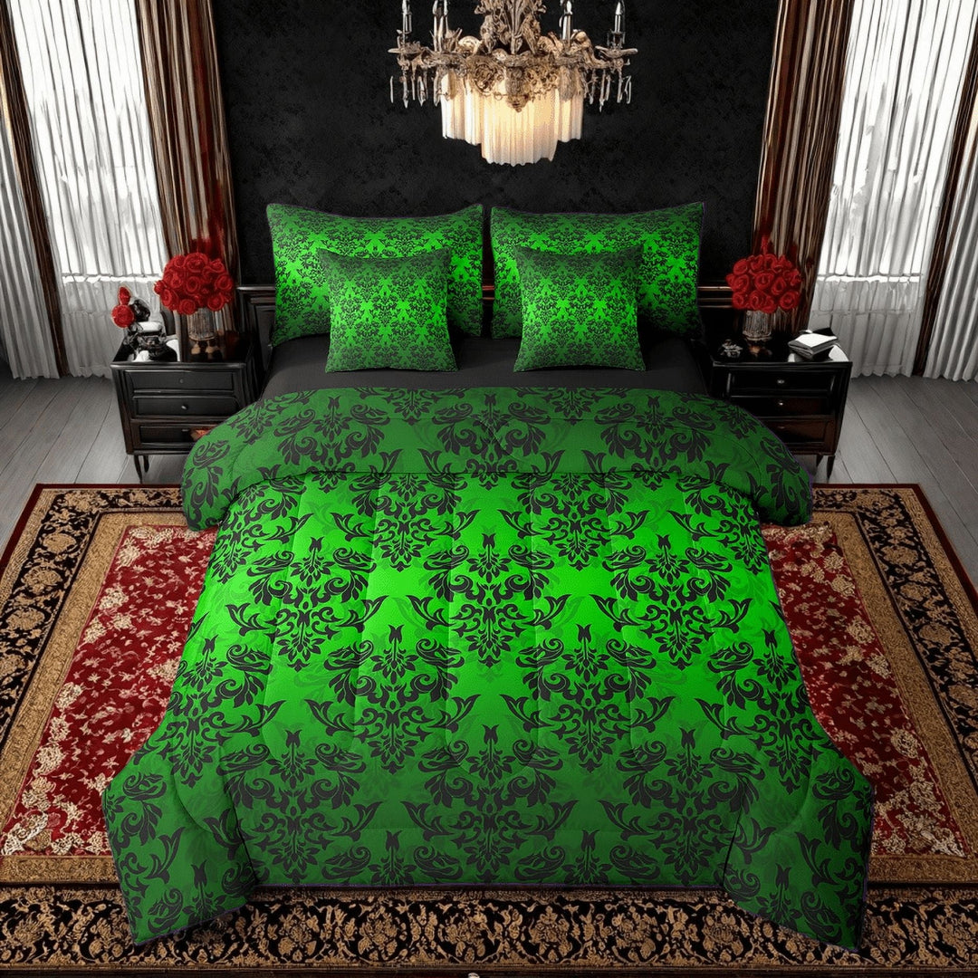 Erosebridal Hippie Exotic Bedding Sets Twin Size,Mandala Damask Comforter Sets with Sheets,Traditional Bedroom Decor,Reversible,7pcs