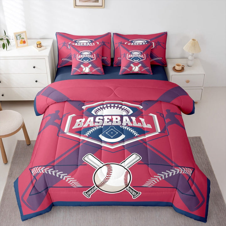 Erosebridal Twin Comforter Set - 7 Pieces Baseball Bedding Sets Twin Bed in a Bag with Reversible Sports Bed Set,Comforter, Sheets, Pillowcases &amp; Shams for Bedroom Decor,Minnesota
