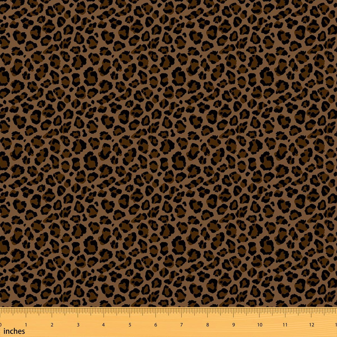 Manfei Cheetah Print Fabric by the Yard 1 Yard, Wildlife Theme Home Decor Fabric by the Yard, Brown Leopard