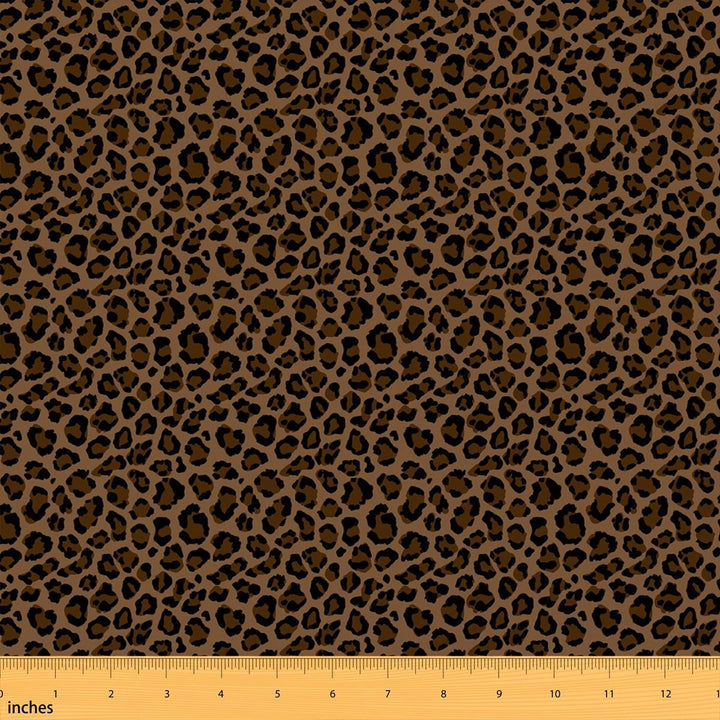 Manfei Cheetah Print Fabric by the Yard 1 Yard, Wildlife Theme Home Decor Fabric by the Yard, Brown Leopard