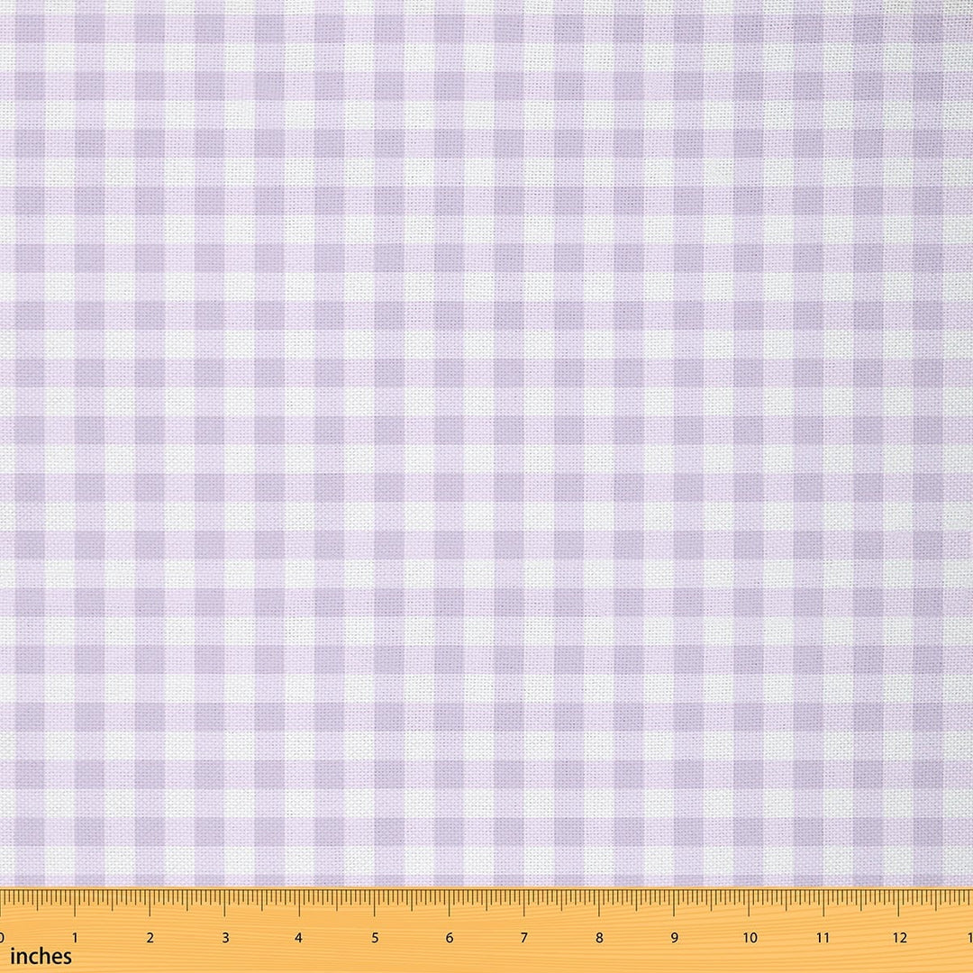 Homewish Adult Modern Plaid Fabric by the Yard 1 Yard, Plum Checkered Buffalo Room Decor Fabric by the Yard, Chic Fashion Abstract Sewing Fabric, Microfiber Bedroom Decor
