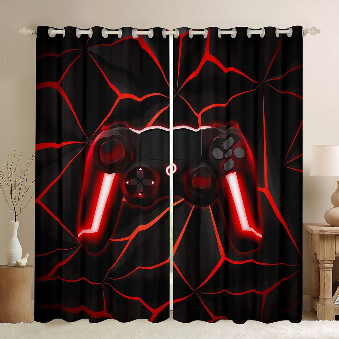 Gamer Curtains Teens 38Wx45L Gaming Controller 30%-50% Blackout Curtains Gaming Gifts Curtains &amp; Drapes (38Wx45L,Red)