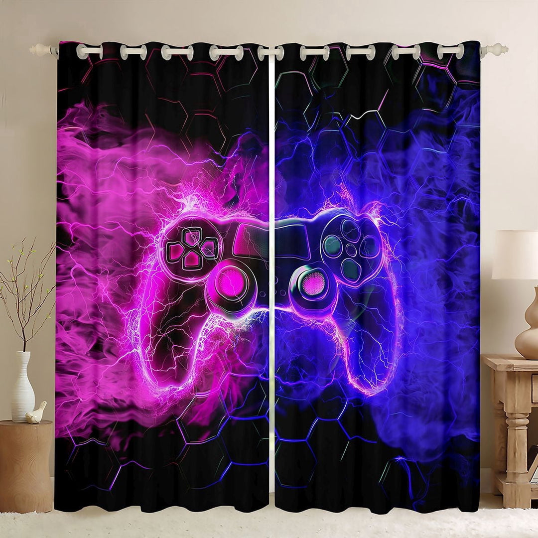 Erosebridal Boys Gamer Curtains Pack of 2 (42x84 Each),Young Man Video Games Curtains Blackout For Gamepad Gaming Lovers