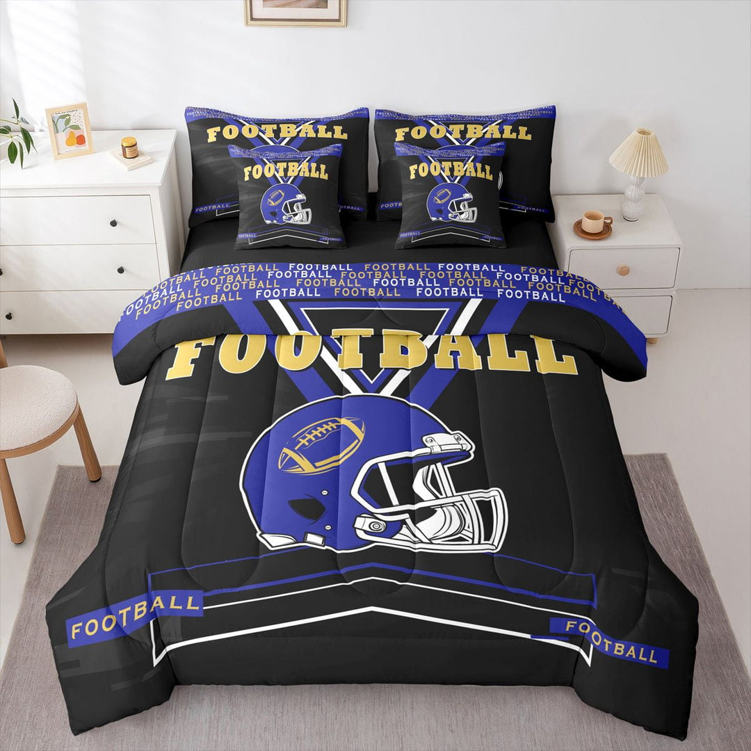 Erosebridal Comforters Twin Size Set with Sheets Football Bedding,7 Pieces Bed in a Bag Twin American Football Bedding Sets with Comforter, Sheets, Pillowcases