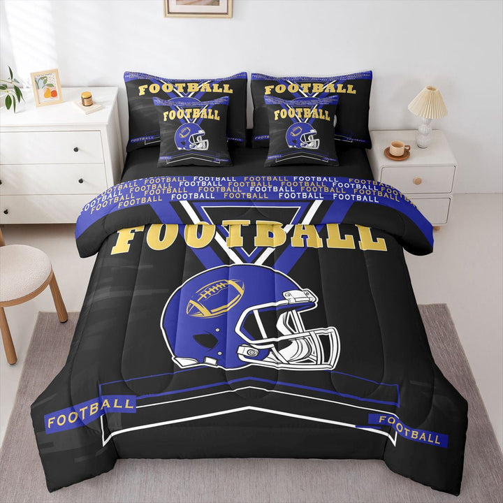 Erosebridal Comforters Twin Size Set with Sheets Football Bedding,7 Pieces Bed in a Bag Twin American Football Bedding Sets with Comforter, Sheets, Pillowcases