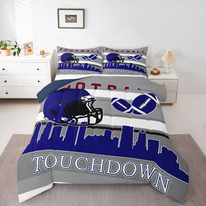 Erosebridal Ball Gaming Rugby Bedding Twin Comforter Set,Football City West New York Down Comforter,Gamer Room Decorative,Reversible,Lightweight,2-Piece