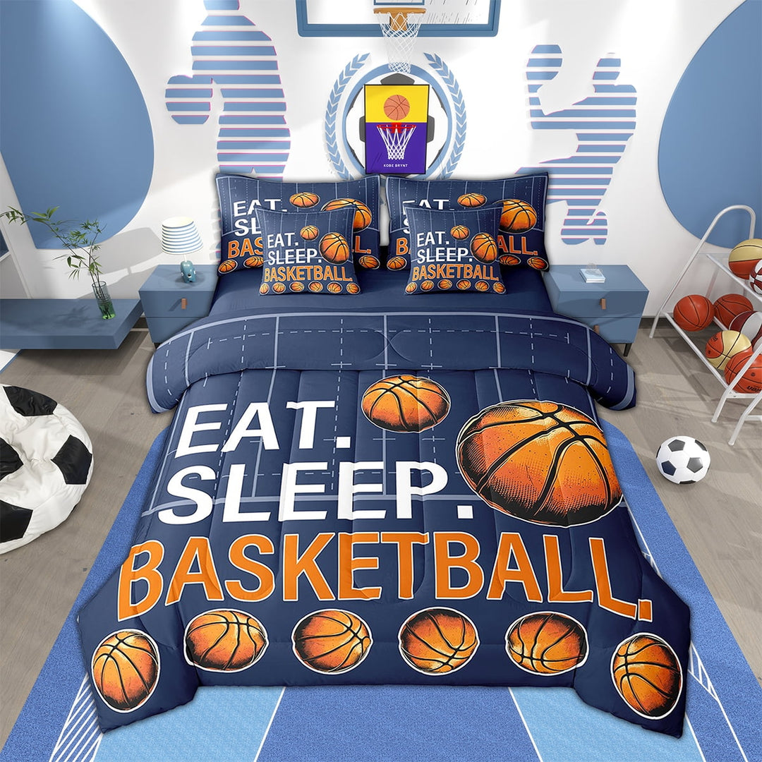 Erosebridal Basketball Bedding Twin Size , Sport Bed in a Bag Twin size, Reversible 7pcs