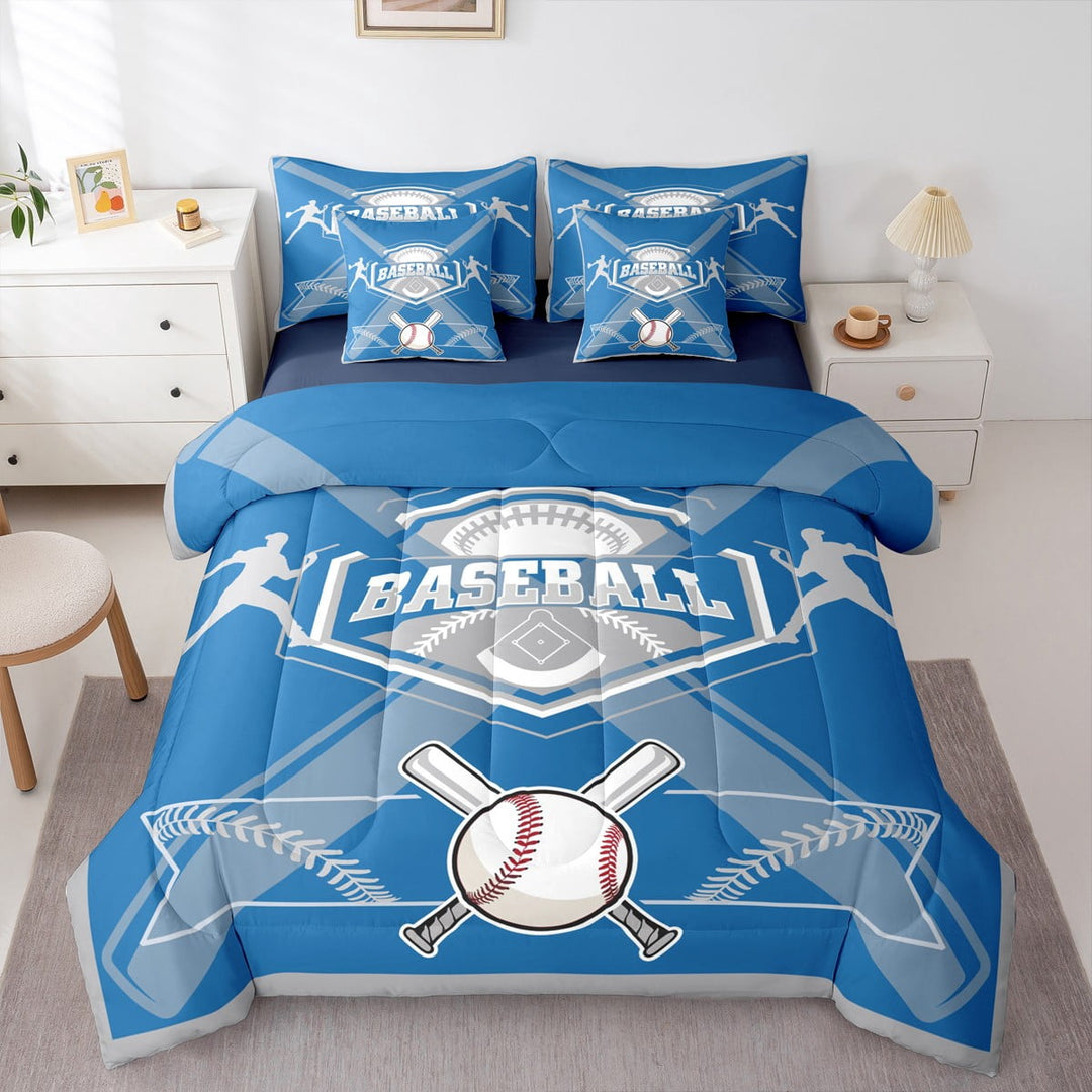 Erosebridal Comforters Twin Size Set with Sheets Baseball - 7 Pieces Bed in a Bag Twin Sports Beddding Sets with Comforter, Sheets, Pillowcases &amp; Shams,Los Angeles