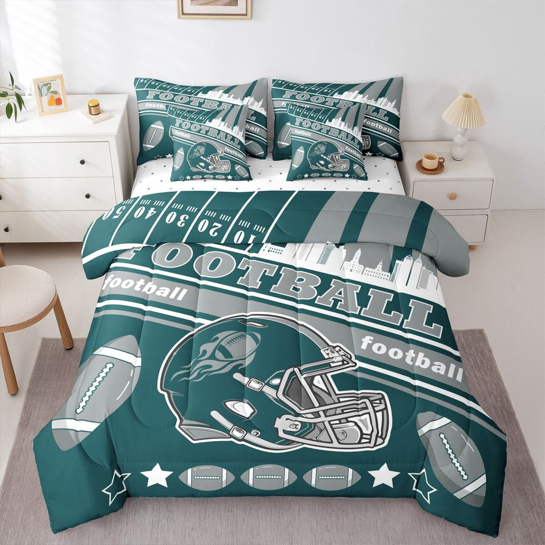 Erosebridal Football 7 Pieces Kids Boys Comforter Sets Full Size,Philadelphia Bedding Set For All Season,Gifts For Football Fans,Football City Bed In A Bag With Comforter Sheets