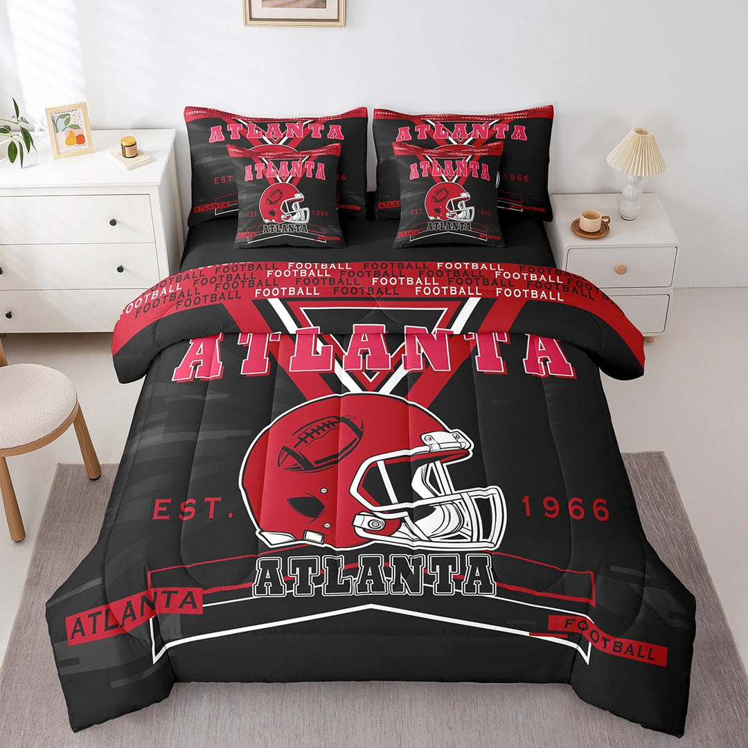 Erosebridal 7 Pieces Bed in a Bag Twin Bedding Set with Sheets,Football Comforter Sets for All Season,1 Comforter, 2 Cushion Cases, 1 Flat Sheet, 1 Fitted Sheet, 2 Pillowcases
