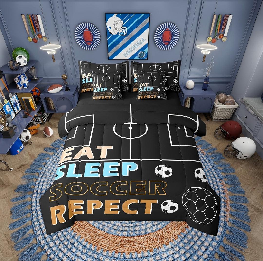 Erosebridal Soccer Bedding Twin Comforter Set for Teens, American Football Down Comforter, Retro Sports Decor, Reversible