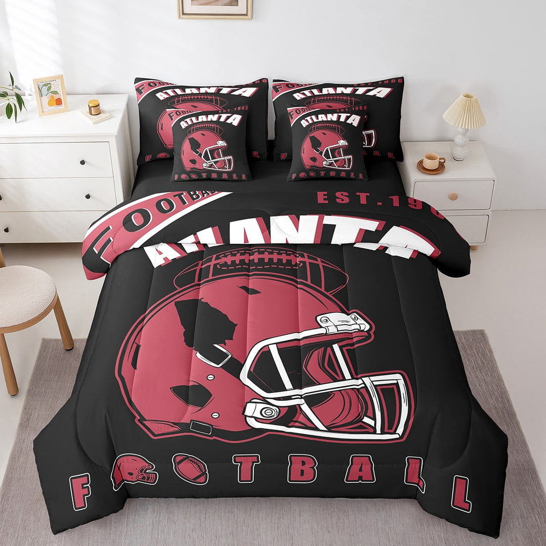 Erosebridal American Football Bedding, Eat Sleep Bed in a Bag, Sports Lover Reversible Bed Set, Microfiber Room Decoration, 7pcs
