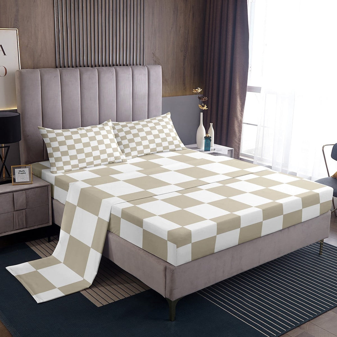 Erosebridal Plaid Checkered Sheet Set Twin, Farmhouse Gingham Bedding Sets Twin Size, Vintage Room decor